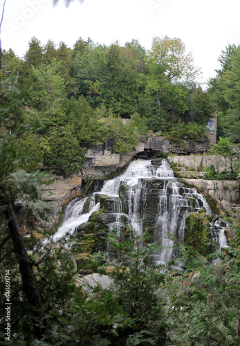 Summer landscape with waterfall photo