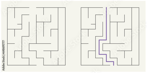 Classic maze game. Square format .