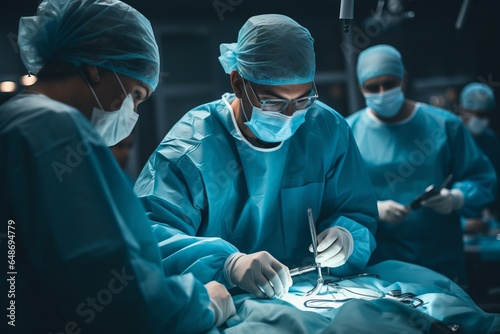 Surgical team working at the operating room