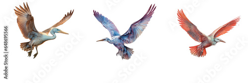 Png Set Ardeidae flies above the water transparent background