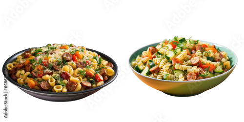 Png Set Background Whole background cavatappi pasta with vegetables and sausage transparent background