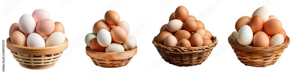 Png Set Fresh eggs in basket transparent background Png Set Fresh eggs in basket transparent background