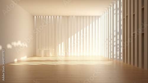 Minimalistic interior with natural light from the windows