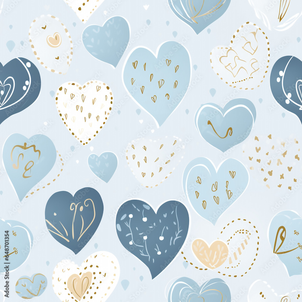 Elegant seamless pattern with hand drawn hearts, romantic wrapping paper. High quality photo Elegant seamless pattern with hand drawn hearts, romantic wrapping paper. High quality photo
