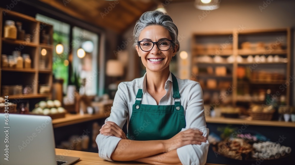 Portrait of a small business owner in her shop Portrait of a small business owner in her shop