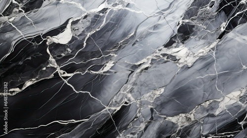 Elegant Black Marble Texture with Intricate White Veining for Luxury Design Background