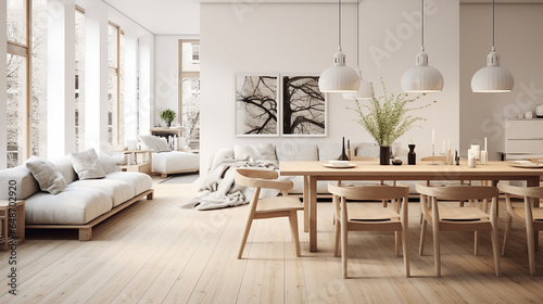 Scandinavian living room style characterized