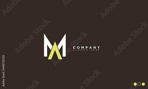 MA Alphabet letters Initials Monogram logo AM, M and A