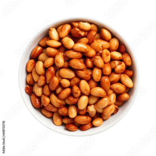 Bowl of Peanuts Isolated on...