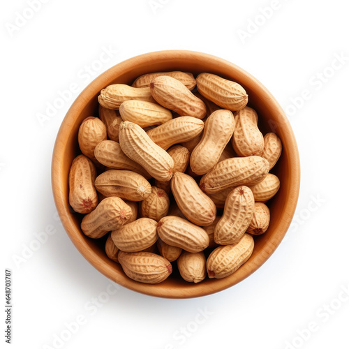 Bowl of Peanuts Isolated on...