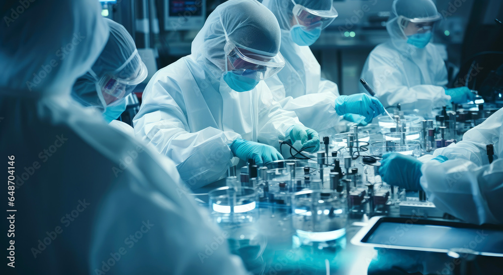 A Team of Scientists Engaged in Collaborative Research within the Laboratory. A Team of Scientists Engaged in Collaborative Research within the Laboratory.