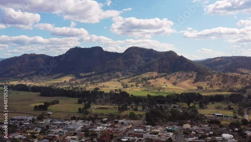 Streets of Gloucester town in NSW agriculture vale to mountain tops range 4k.
 photo