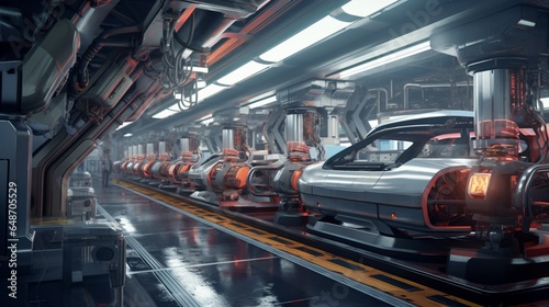 an automotive paint shop, where robotic arms apply flawless coats of paint to vehicles on the assembly line © Muhammad