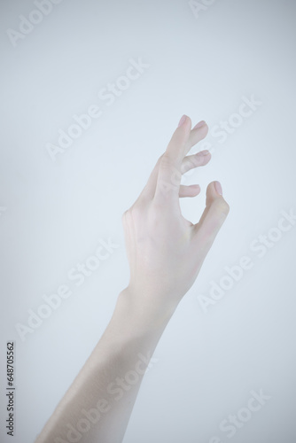 hand with fingers on the white background
