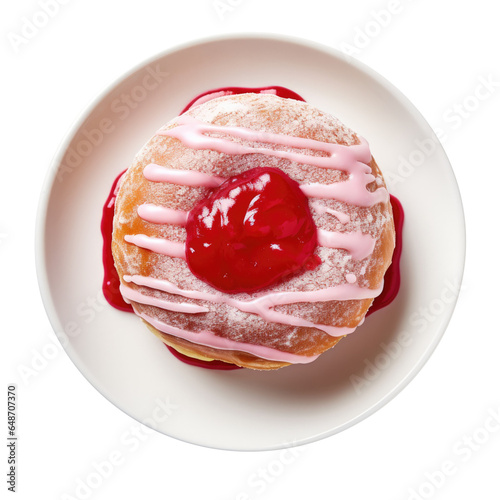 A Pink Jelly Donut Isolated...