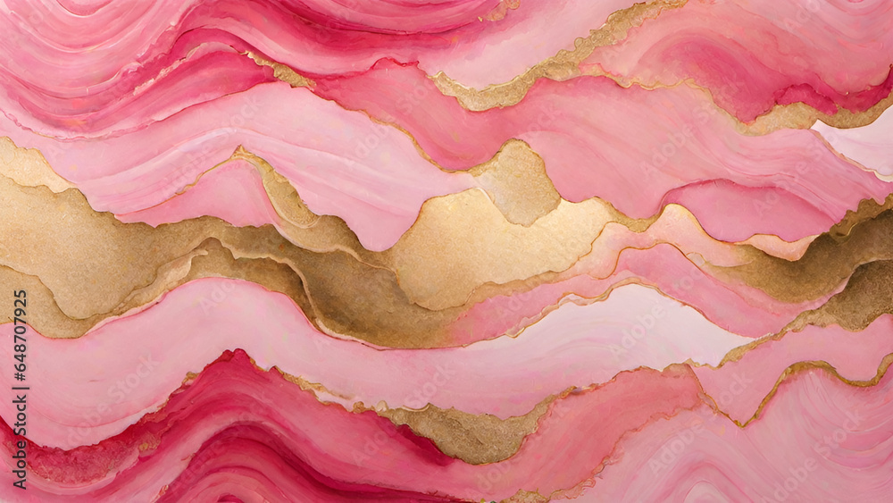 Abstract watercolor paint background by gradient deep pink color with liquid fluid grunge texture for background, banner gold Abstract watercolor paint background by gradient deep pink color with liquid fluid grunge texture for background, banner gold