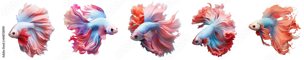 Png Set Betta fish isolated on a transparent background Png Set Betta fish isolated on a transparent background