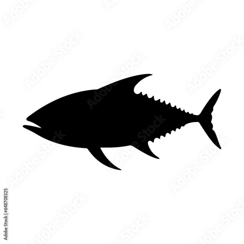 tuna silhouette black white vector illustration
