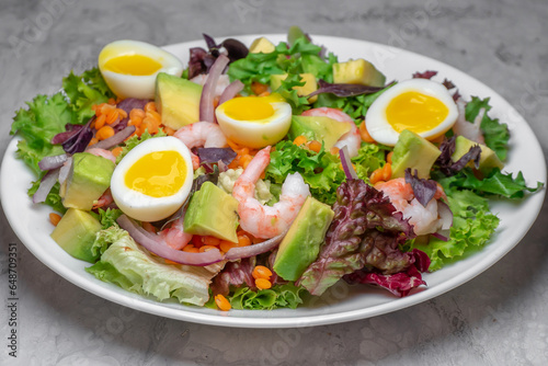 healthy shrimp eggs salad