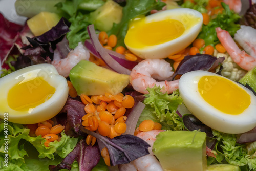 healthy shrimp eggs salad