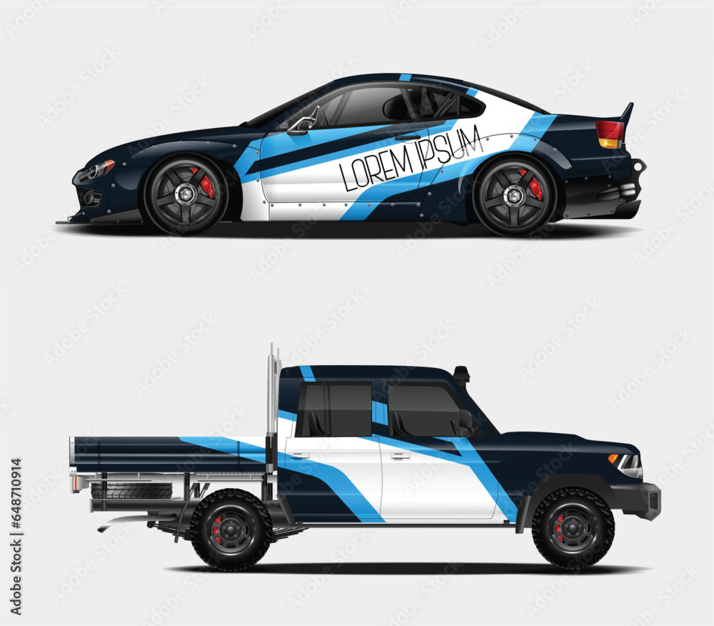 Racing car wrap design vector. Graphic abstract stripe racing ...