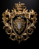 gold coat of arms with ornaments 3