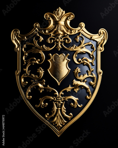 gold coat of arms with ornaments 2