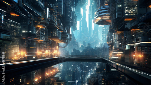 landscape with a futuristic super city 1