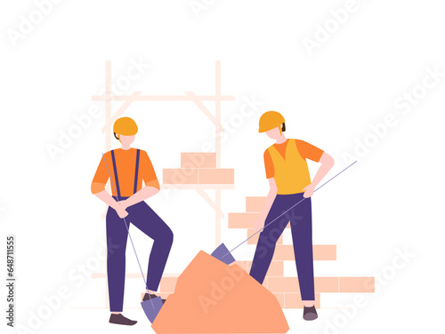two architects working on site