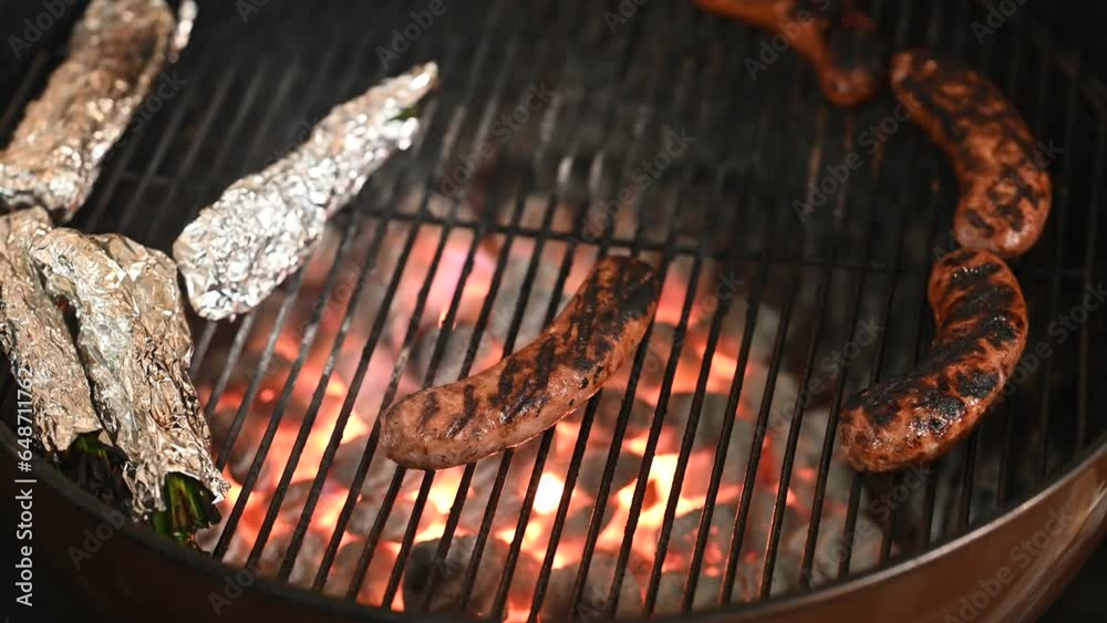 Asador con salchichas