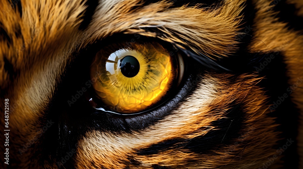 close up of a tiger eye made with generative AI technology