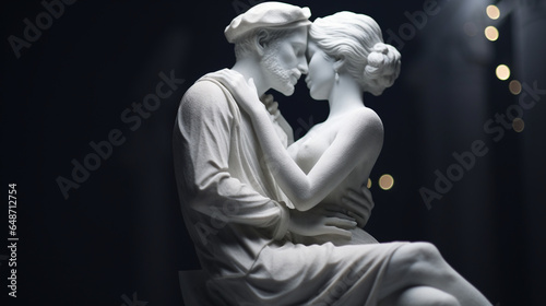 kissing couple sculpture illustration 2
