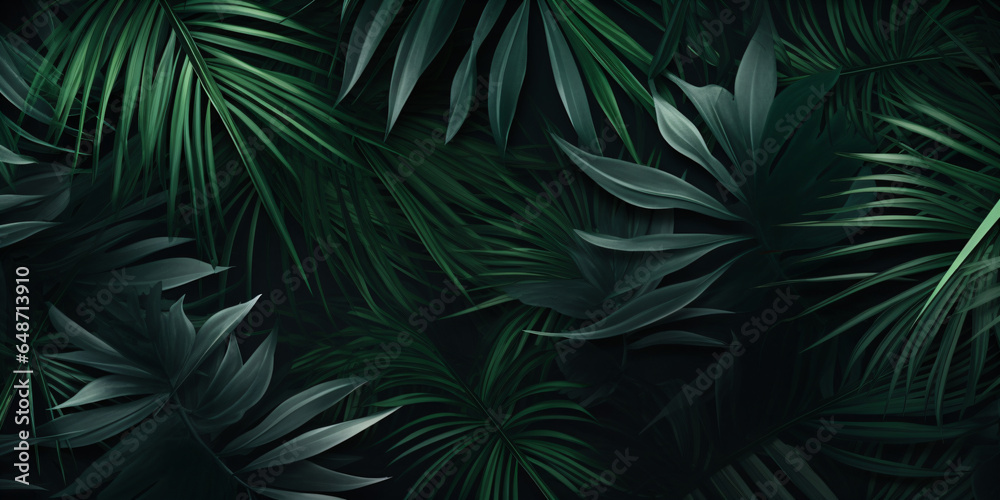 Tropische Blätter Hintergrund. Grüne Palmenblätter