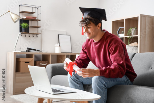 Male graduate student with ...