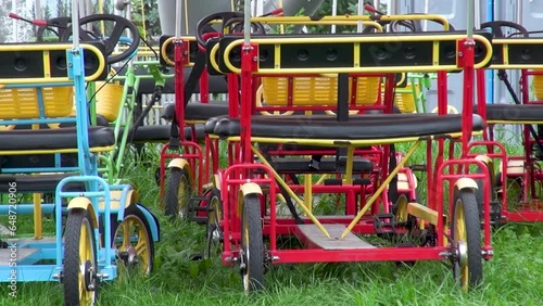 Wallpaper Mural four-wheeled bicycles are parked for them Torontodigital.ca