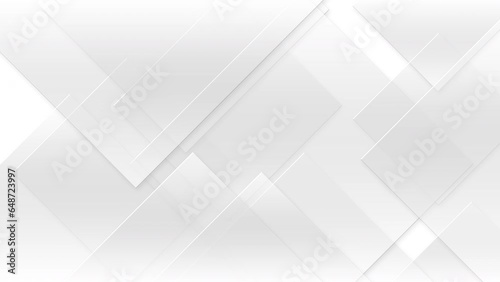Bright white grey geometric abstract corporate motion background. Seamless loop. 4K footage