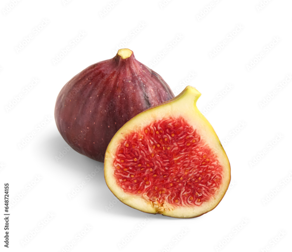 Ripe fresh figs isolated on white background Ripe fresh figs isolated on white background