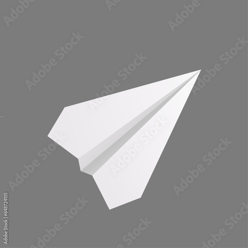 Vector paper plane on white background