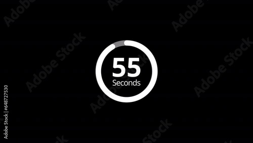 Circle countdown timer one minute animation from 60 to 0 seconds, 60 Seconds countdown, Countdown timer, Countdown photo