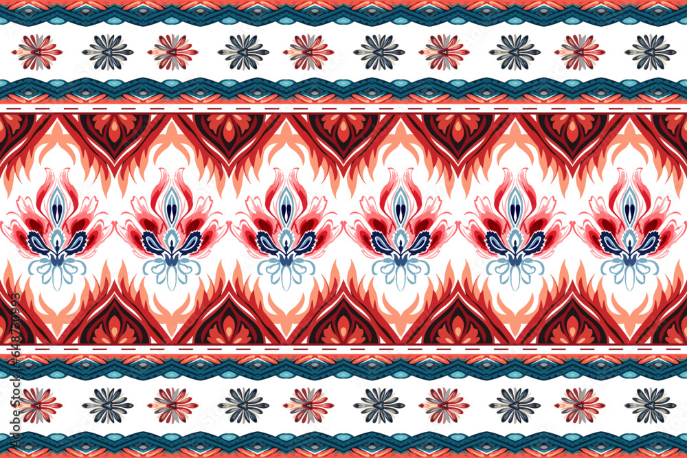 Abstract ethnic border seamless pattern. Aztec fabric texture mandala decorative. Tribal native motif textile traditions embroidered vector background Abstract ethnic border seamless pattern. Aztec fabric texture mandala decorative. Tribal native motif textile traditions embroidered vector background