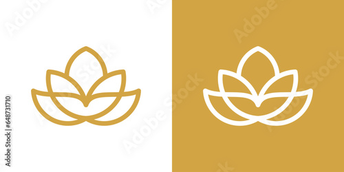 Inspiration for a lotus flower logo design made in a minimalist line style