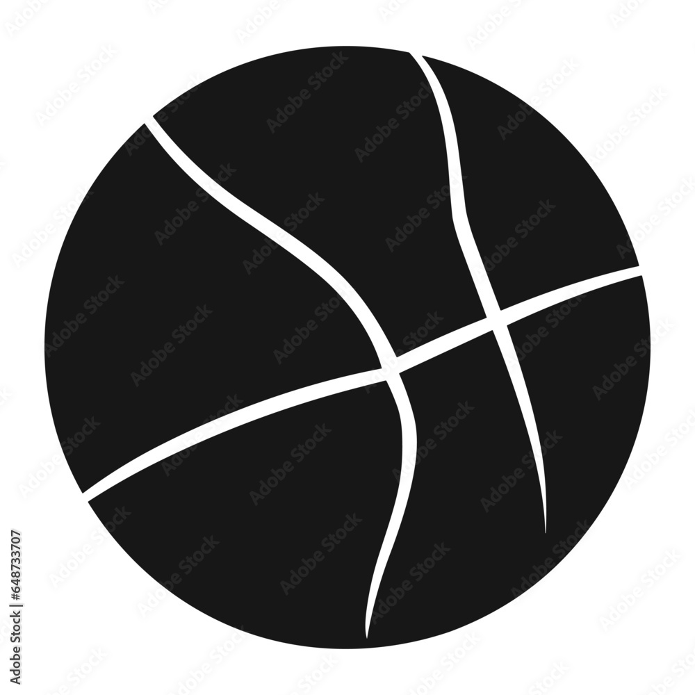 Basketball Vector Silhouette, Black Silhouette of Basketball 