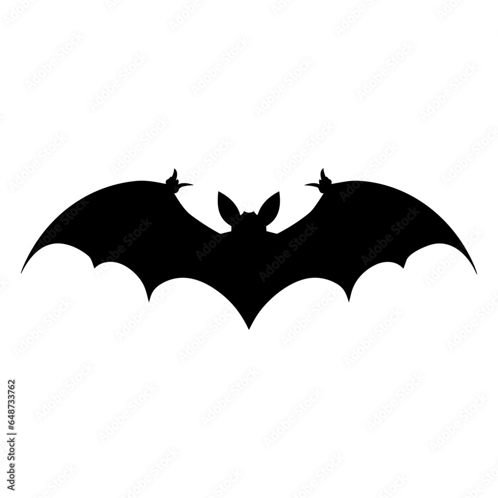 Halloween Bat vector silhouette isolated on white background, Black ...