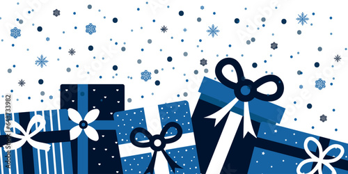 Christmas and Holiday Gifts Snow Winter Background