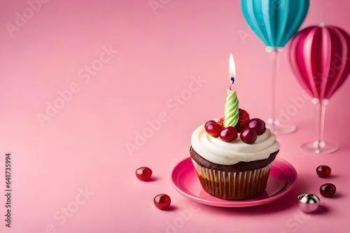 birthday cupcake with candle