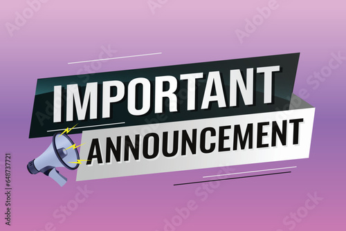 important announcement word concept vector illustration lines modern futuristic 3d style for landing page template ui web mobile app poster banner flyer background gift card coupon label wallpaper