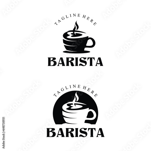  barista logo design, cafe, coffee, vector, vintage, coffee bar, coffee shop