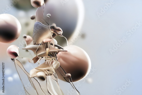 Minimal Medical Banner of Clusters of Cells Dividing · Illustration Concept for Medical Presentation with Modern Rendering & Synapses Interconnecting