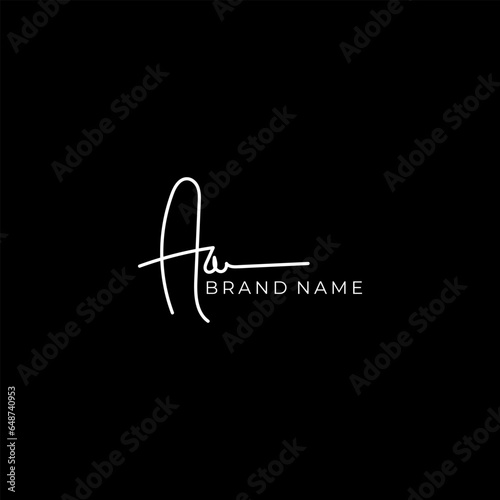 Aa Initial signature logo vector design