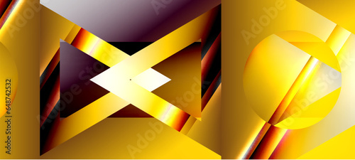 Wallpaper Mural Trendy minimal geometric composition abstract background. Shadow lines and lights on glossy triangles backdrop. Vector Illustration For Wallpaper, Banner, Background, Card, Book Illustration Torontodigital.ca